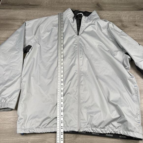 Adidas Jacket Mens Size XL Gray Full Zip Climastorm Windbreaker Lightweight - Picture 6 of 16